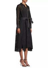 Natori Round Eyelet Cotton Shirtdress