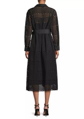 Natori Round Eyelet Cotton Shirtdress