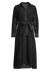 Natori Round Eyelet Cotton Shirtdress