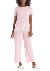 Natori Shangri La Luxe Lace-Trim Pajama Set
