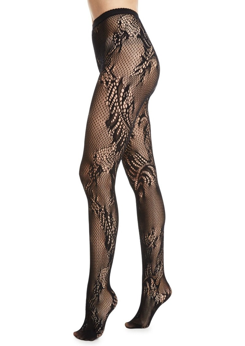 Signature Sheer Feather Lace Net Tights