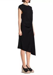 Natori Stretch Crepe Side Drape Dress