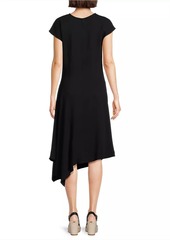 Natori Stretch Crepe Side Drape Dress