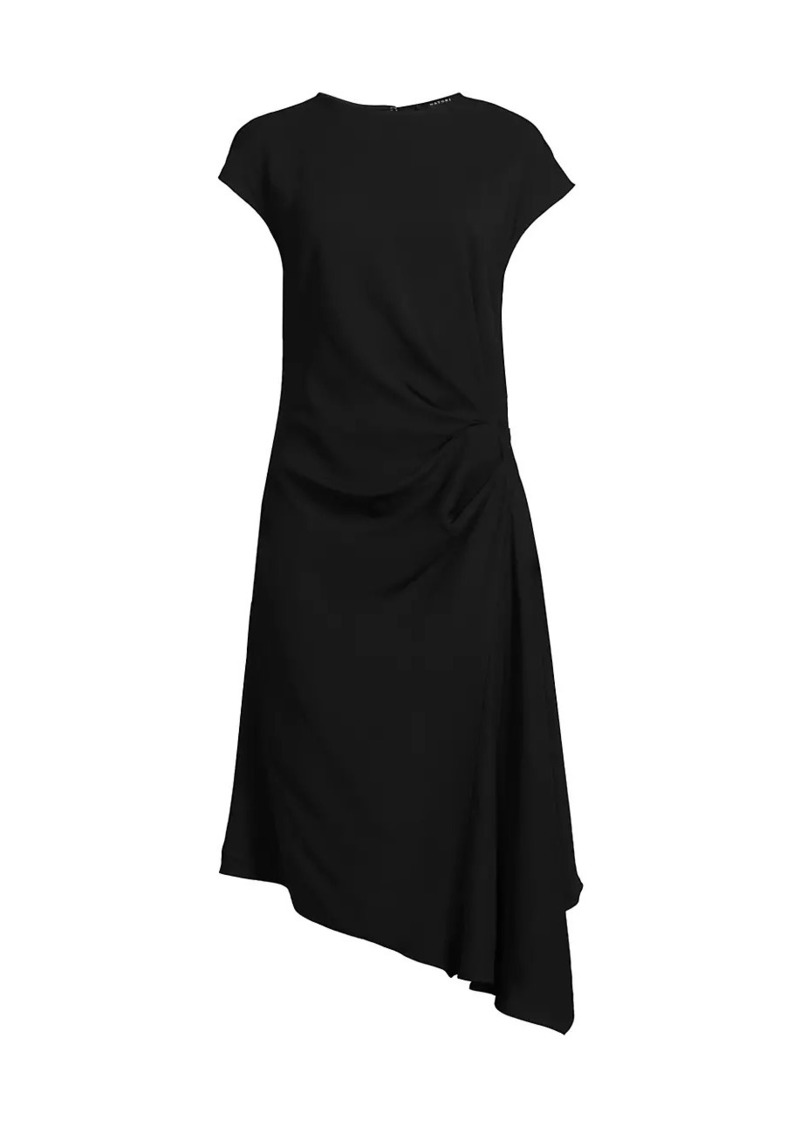 Natori Stretch Crepe Side Drape Dress