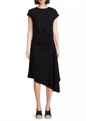 Natori Stretch Crepe Side Drape Dress