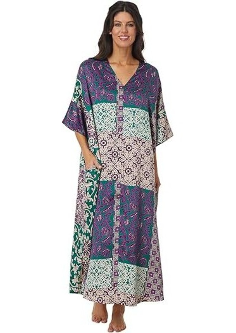 Natori Tapestry Zip Caftan