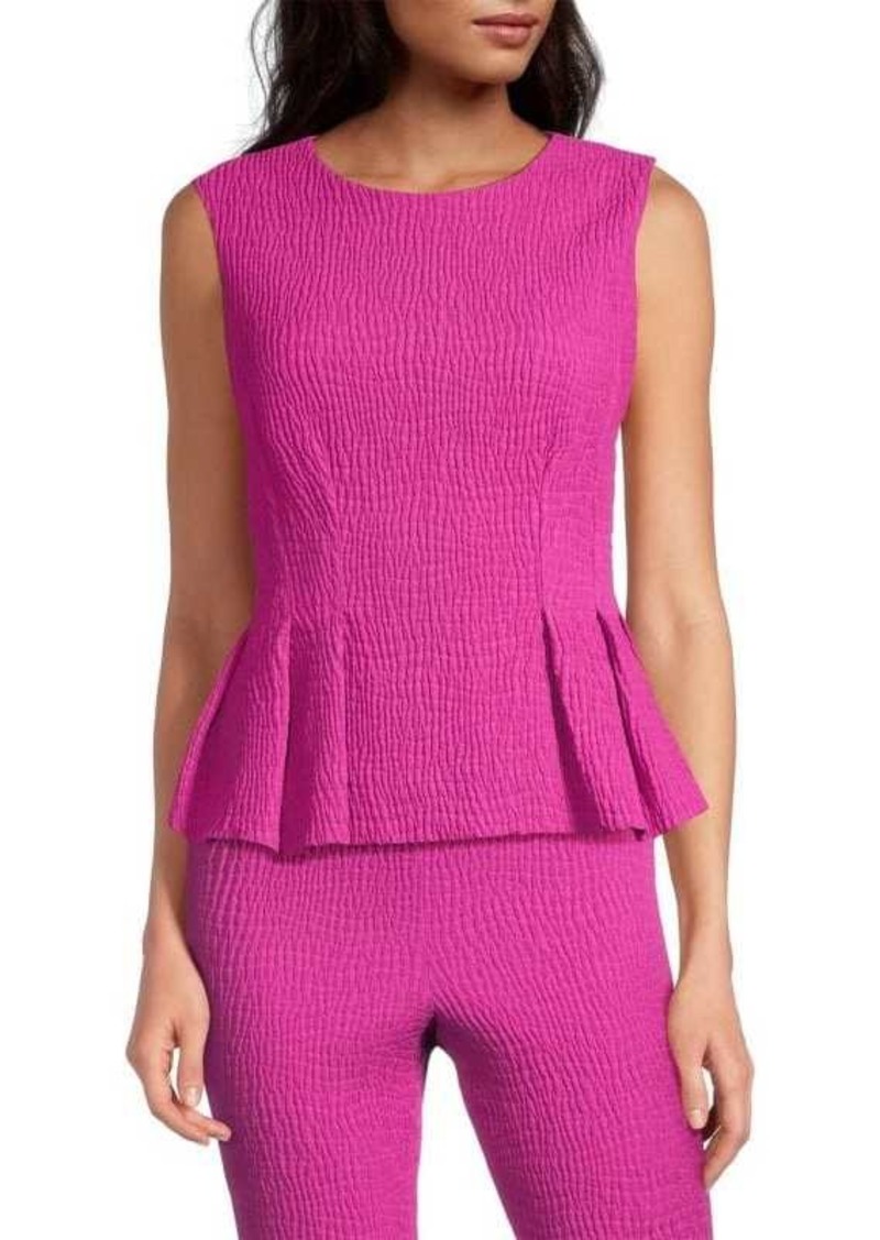 Natori Textured Jacquard Peplum Top