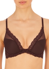 Natori Women's Feathers Lace Contour Underwire Plunge Bra 730023 - Midnight