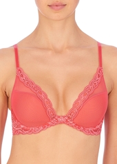 Natori Women's Feathers Lace Contour Underwire Plunge Bra 730023 - Midnight