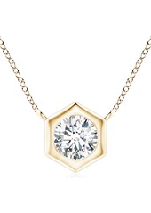 Natori Fine Jewelry Natori Diamond Hexagonal Pendant Necklace in Yellow Gold at Nordstrom