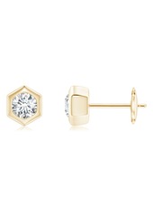 Natori Fine Jewelry Natori Hexagonal Small Diamond Stud Earrings in Yellow Gold at Nordstrom