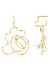 Natori Fine Jewelry Natori Sakura Huggie Hoop Drop Earrings in Yellow Gold at Nordstrom