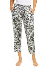 Natori Zebra Print Pajama Pants in Black at Nordstrom