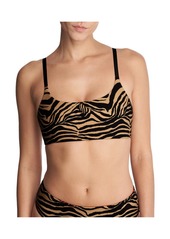 Natori Women's Riviera Reversible Bikini Top - Camel zebra/poinsettia