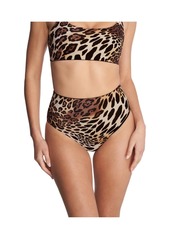 Natori Women's Riviera Reversible High Rise Bikini Bottom - Luxe leopard/black