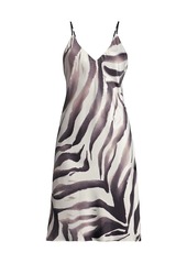 Natori Zebra-Print V-Neck Slip