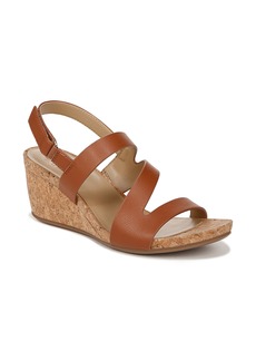 Naturalizer Adria Strappy Wedge Sandal in Toffee Brown Faux Leather at Nordstrom Rack
