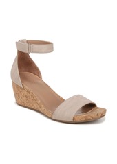 Naturalizer Areda Ankle Strap Wedge Sandal - Wide Width Available in Mid Blue Faux Leather at Nordstrom Rack