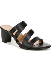 Naturalizer Beaming Mid-Heel Sandals - Black Faux Leather