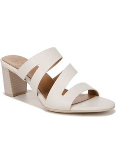 Naturalizer Beaming Mid-Heel Sandals - Warm White Faux Leather