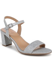 Naturalizer Bristol Ankle Strap Sandals - Silver Glitter Fabric