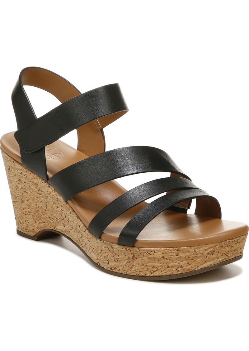 Naturalizer Cynthia Ankle Strap Sandals - Black Leather