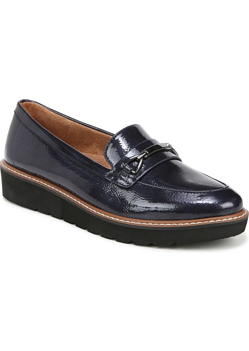 Naturalizer Elin Lug Sole Loafers - Midnight Blue Faux Patent