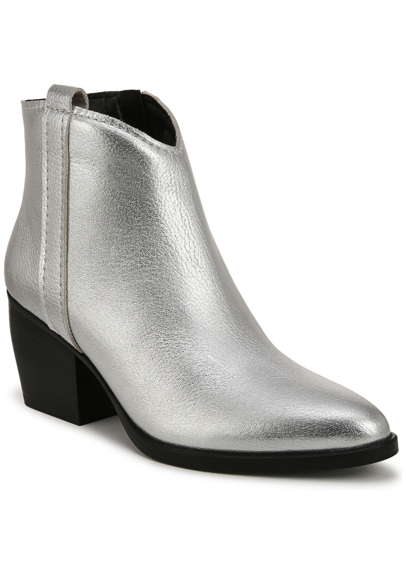 Naturalizer Fairmont Pointed Toe Western Booties - Silver Leather