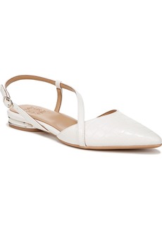 Naturalizer Hawaii Slingback Flats - Warm White Croco Embossed Faux Leather