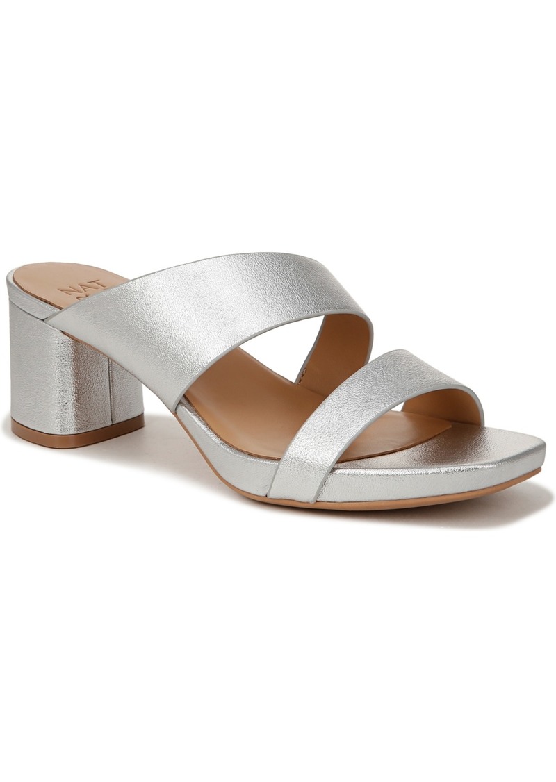 Naturalizer Inez Mule Dress Sandals - Silver Faux Leather