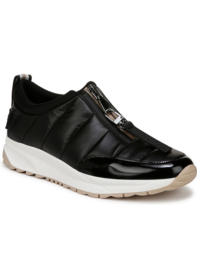 Naturalizer Low-Breakaway Front-Zip Water Resistant Platform Sneakers - Black Patent Shine Nylon/Faux Leather