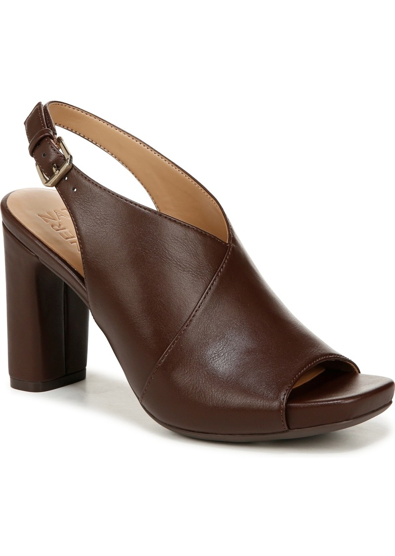 Naturalizer Mason Slingback Platform Sandals - Brown Faux Leather