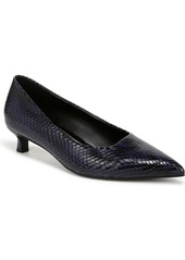 Naturalizer Natalia Kitten-Heel Pointed Toe Pumps - Midnight Blue Snake Print Leather