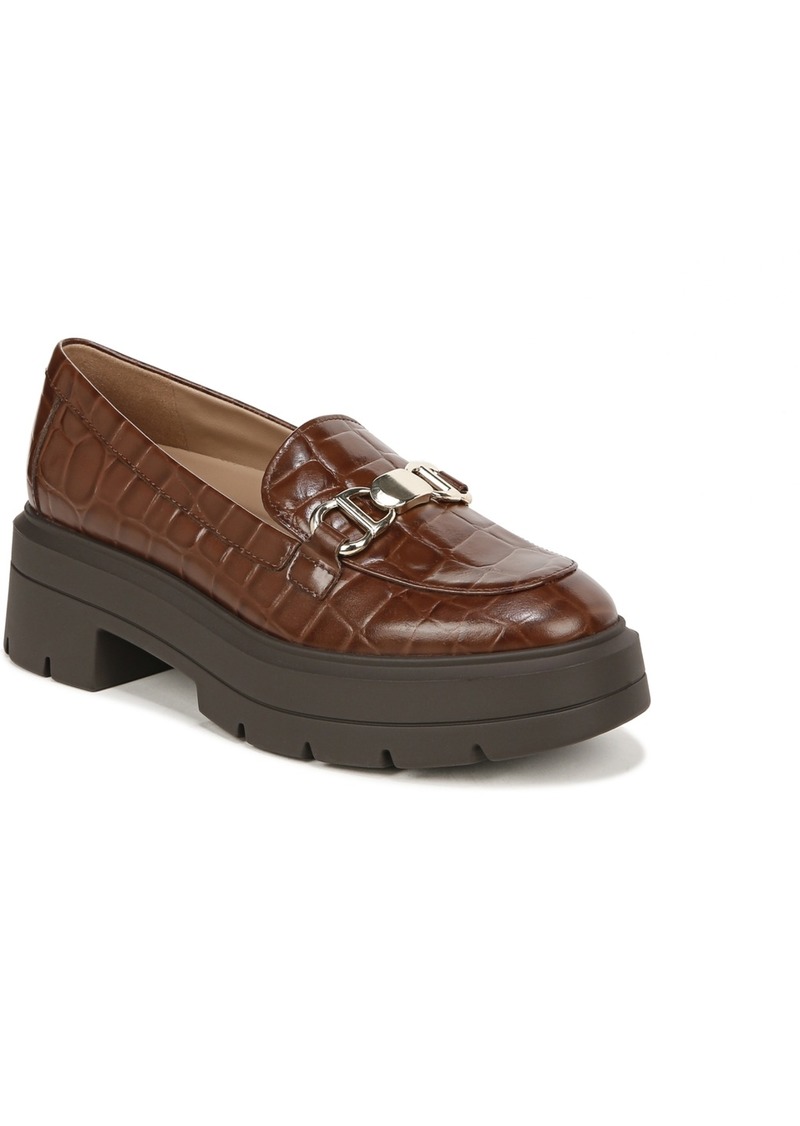 Naturalizer Nina Lug Sole Loafers - Cappuccino Embossed Croco Leather