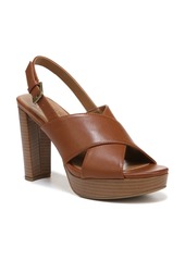 Naturalizer Nylah Slingback Platform Sandal in English Toffee Brown Synthetic at Nordstrom Rack