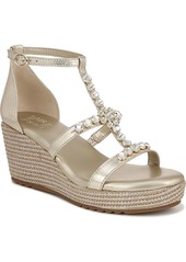 Naturalizer Serena Wedge Sandals - Champagne Faux Leather