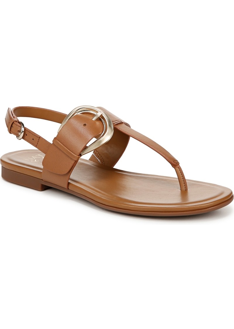 Naturalizer Taylor Flat Sandals - Saddle Tan Leather