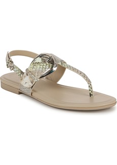 Naturalizer Taylor Flat Sandals - Lime Faux Snake Leather