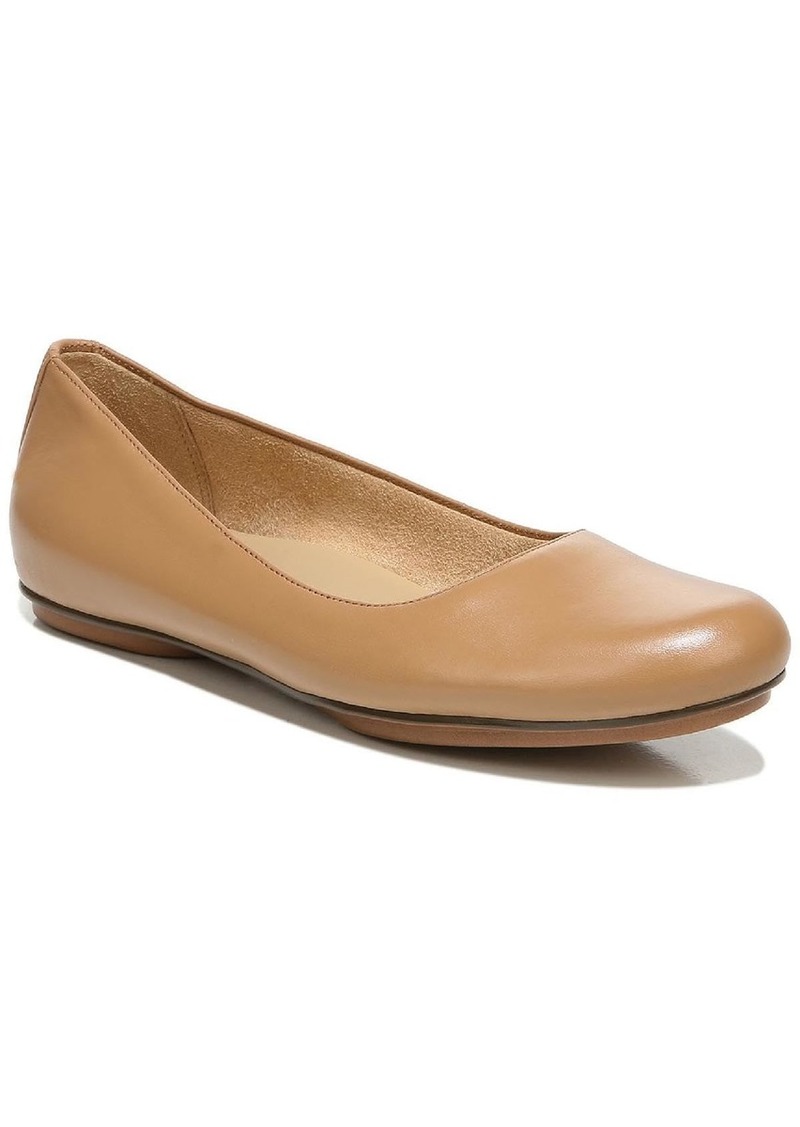Naturalizer Womens Maxwell Round Toe Comfortable Classic Slip On Ballet Flats Frappe Beige Tan Leather