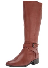 Naturalizer Womens Rena Knee High Riding Boot Cider Leather Wide Calf  M