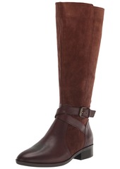 Naturalizer Womens Rena Knee High Riding Boot Chocolate Bar Suede/Leather Wide Calf 7.5 W