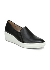 Naturalizer Snowy Slip-On Wedge in Black Leather at Nordstrom