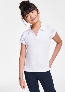 Nautica Big Girls Uniform Short Sleeve Performance Knit Top - White