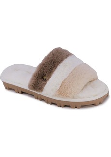 Nautica Chyler Womens Faux Fur Padded Insole Slide Sandals