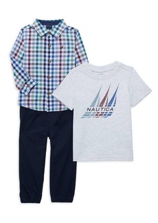 Nautica ​Little Boy&#8217;s 3-Piece Shirt, Tee & Pants Set