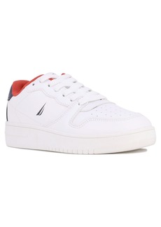 Nautica Little Boys Lace Up Low Cut Court Casual Sneaker - White