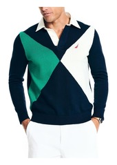 Nautica Mens Cotton Colorblock Pullover Sweater