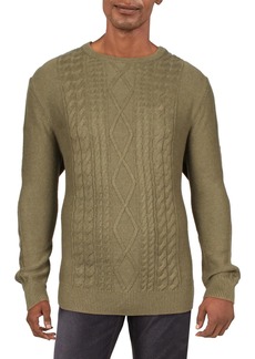Nautica Mens Cotton Ribbed Trim Crewneck Sweater