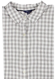 Nautica Mens Flannel Check Print Button-Down Shirt