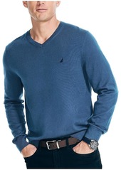 Nautica Mens Logo Long Sleeves V-Neck Sweater